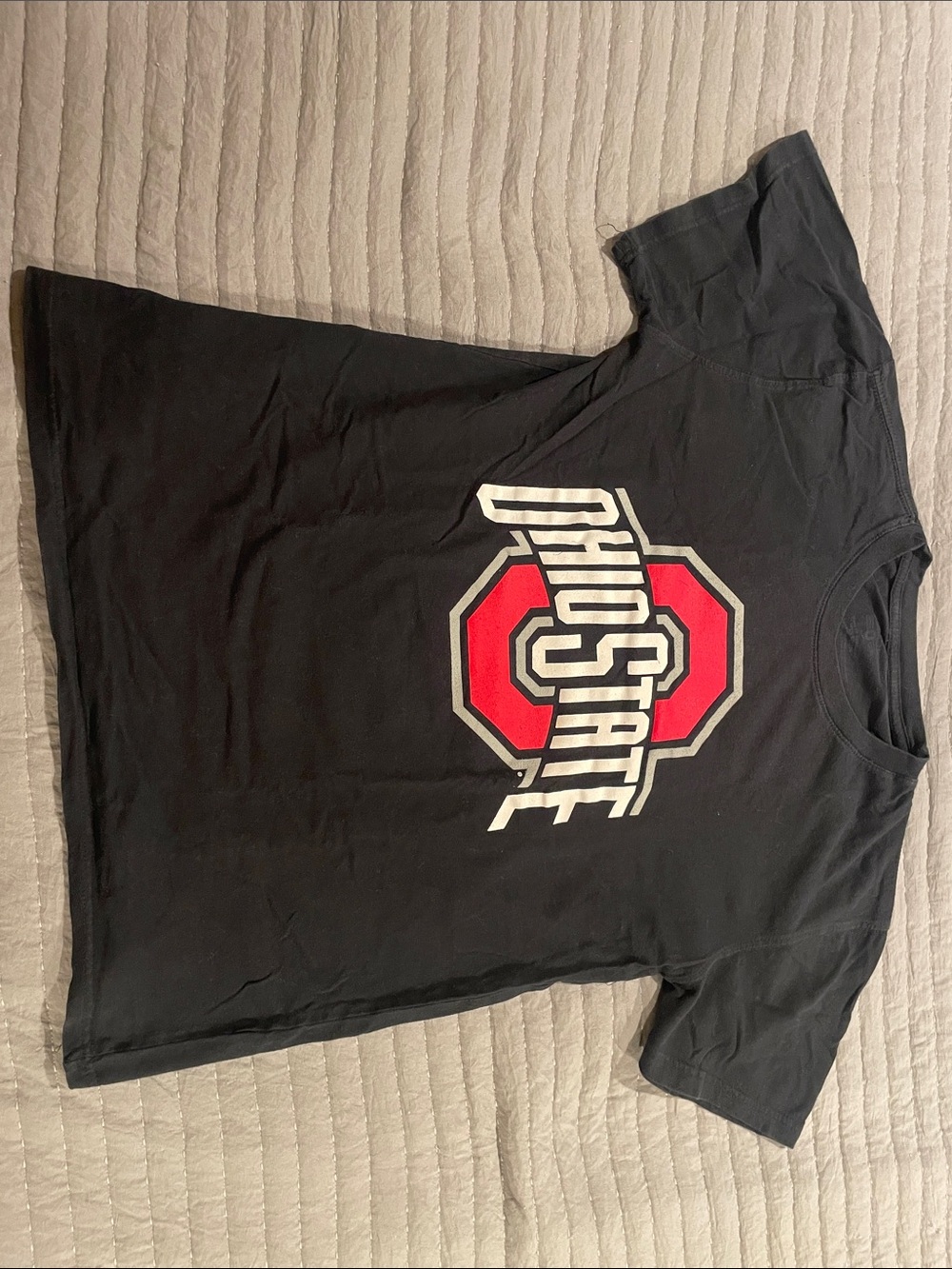 Ohio State Black Graphic T-Shirt with Red Logo